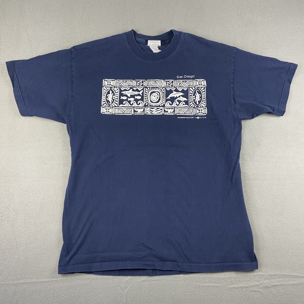 VTG 90s San Diego‎ 1999 T-Shirt Blue Mens XL Heavy Weight Cotton Del Sol